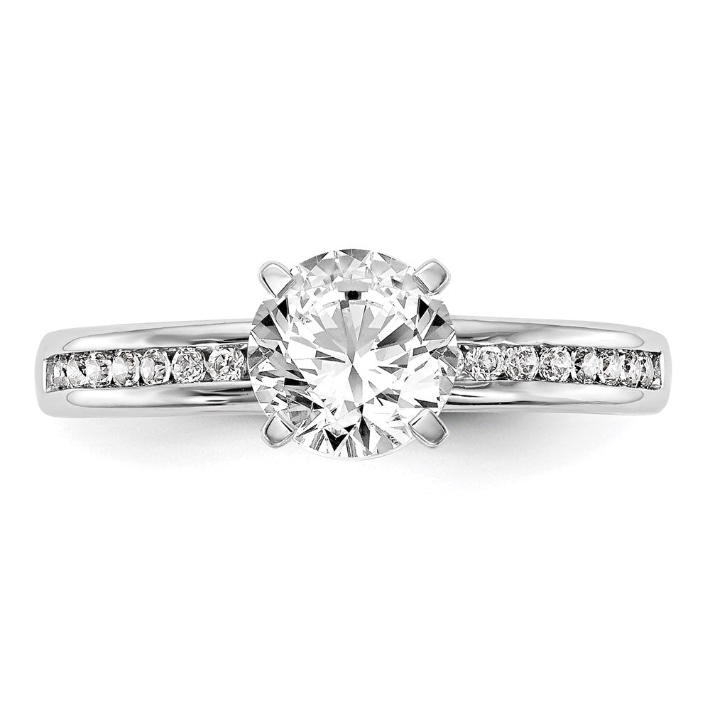 14K Weißgold Stift Set 1/5 Karat Kanalfassung Diamant Halbfassung Verlobungsring