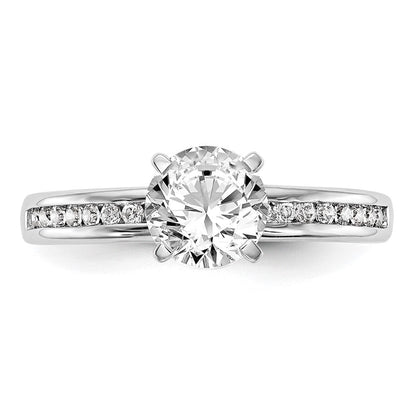 14K Weißgold Stift Set 1/5 Karat Kanalfassung Diamant Halbfassung Verlobungsring