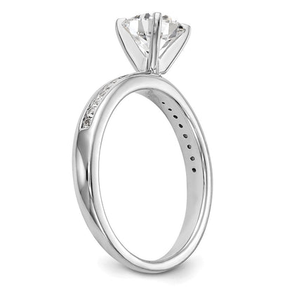 14K Weißgold Stift Set 1/5 Karat Kanalfassung Diamant Halbfassung Verlobungsring