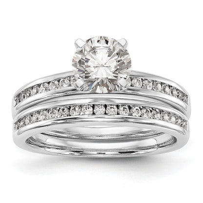 14K Weißgold Stift Set 1/5 Karat Kanalfassung Diamant Halbfassung Verlobungsring