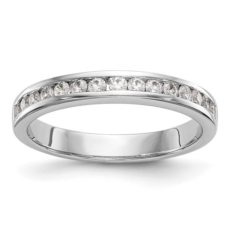 14K Weißgold Ehering mit natürlichen Diamanten