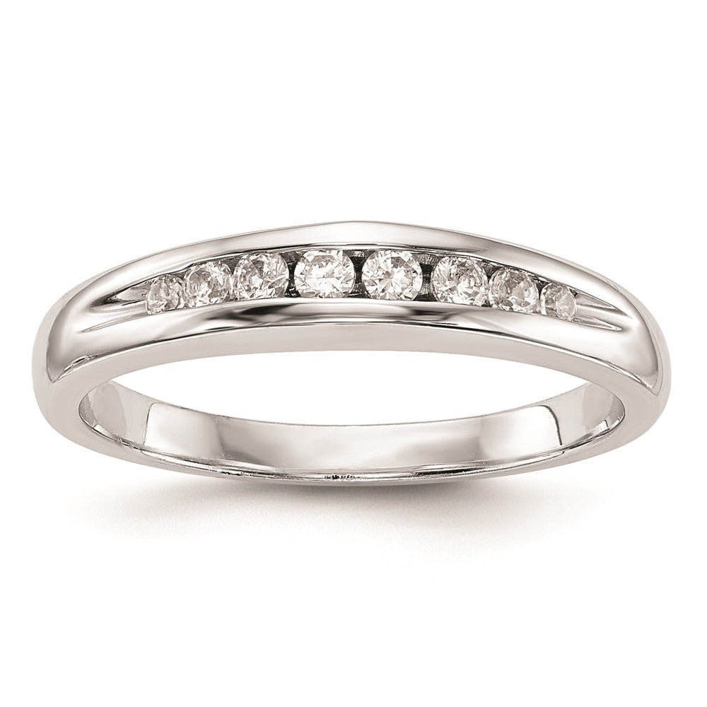 14K Weißgold Ehering mit natürlichen Diamanten