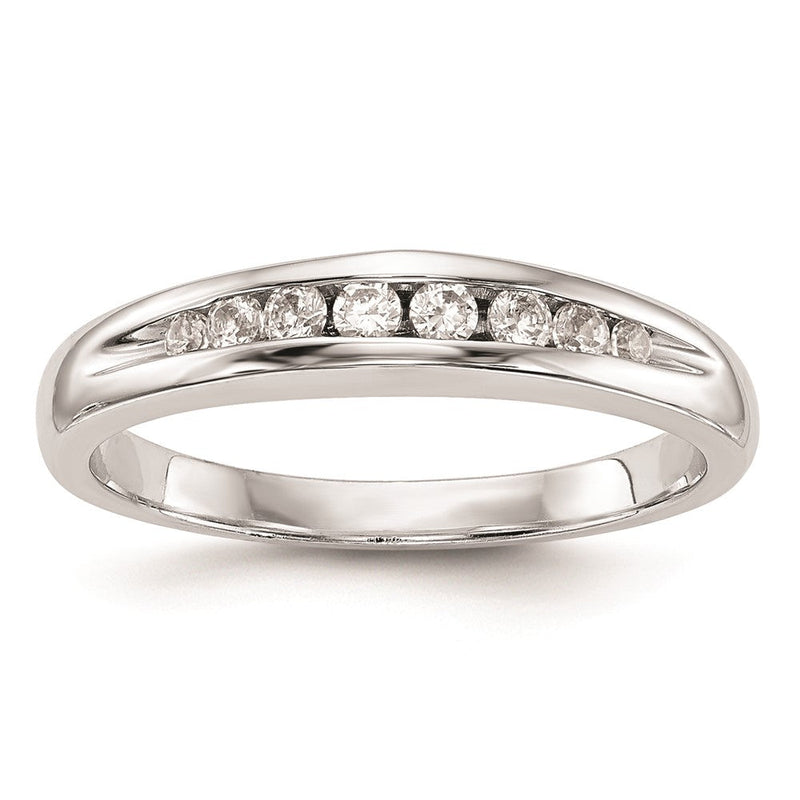 14K Weißgold Ehering mit natürlichen Diamanten