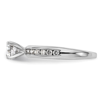 14K Weißgold Verlobungsring mit Labor gezüchteten Diamanten VS/SI+ G+