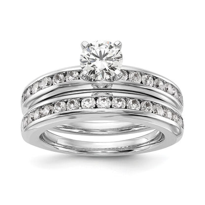 14K Weißgold Verlobungsring mit Labor gezüchteten Diamanten VS/SI+ G+