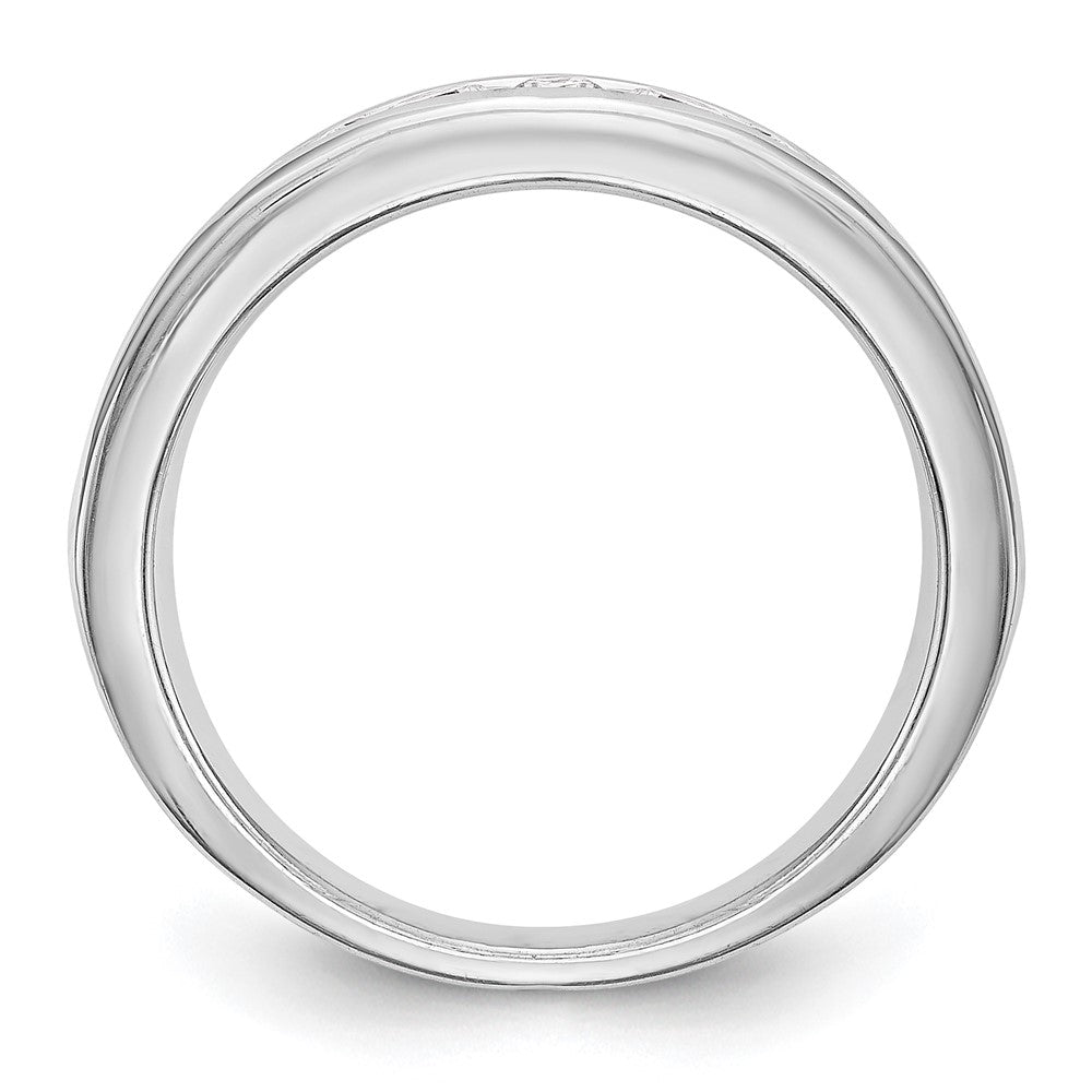 14K Weißgold Ehering mit natürlichen Diamanten