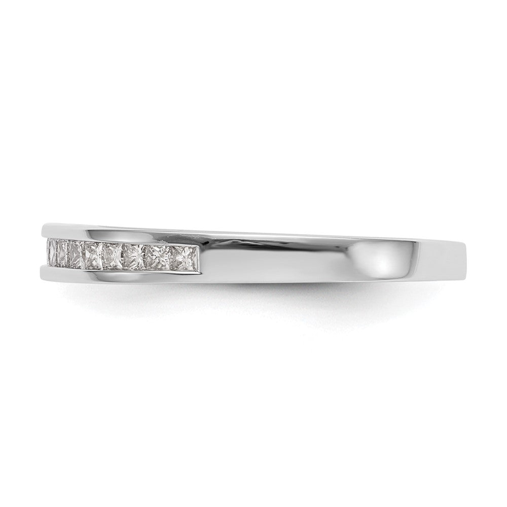 14K Weißgold 1/5 Karat Kanalfassung Set Princess Diamant Komplett Ehering