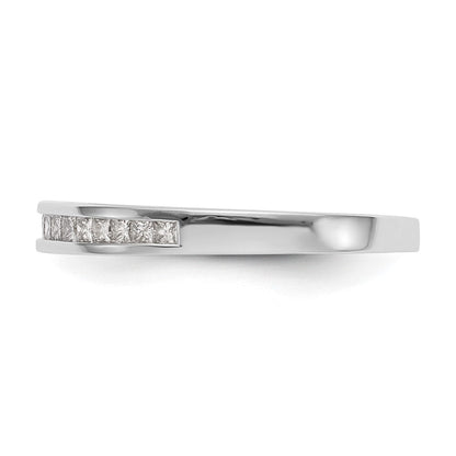14K Weißgold 1/5 Karat Kanalfassung Set Princess Diamant Komplett Ehering