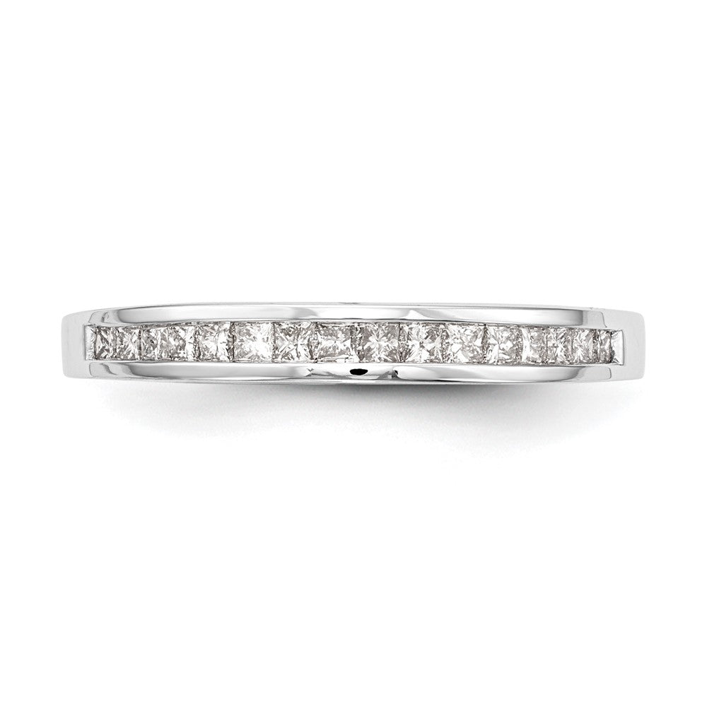 14K Weißgold 1/5 Karat Kanalfassung Set Princess Diamant Komplett Ehering