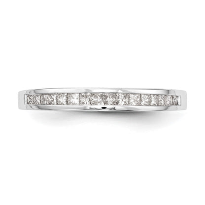 14K Weißgold 1/5 Karat Kanalfassung Set Princess Diamant Komplett Ehering