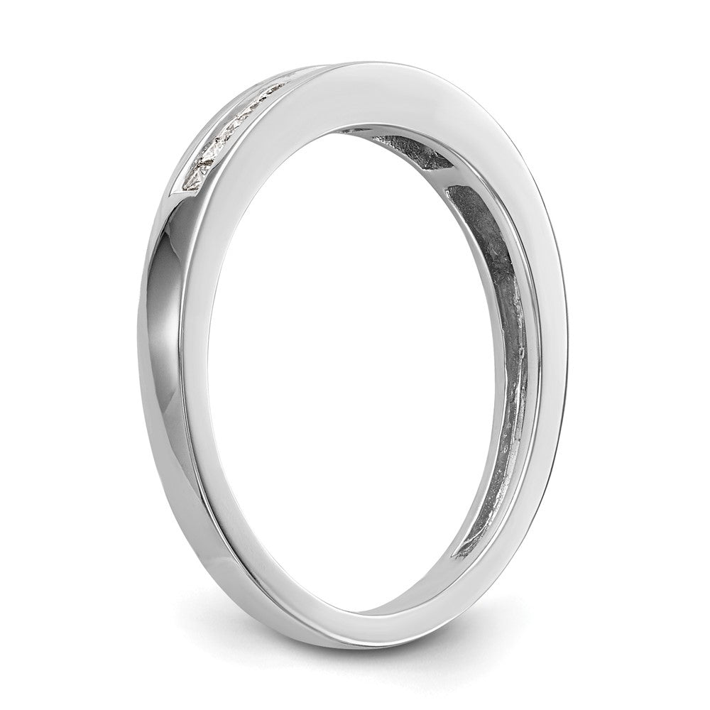 14K Weißgold 1/5 Karat Kanalfassung Set Princess Diamant Komplett Ehering