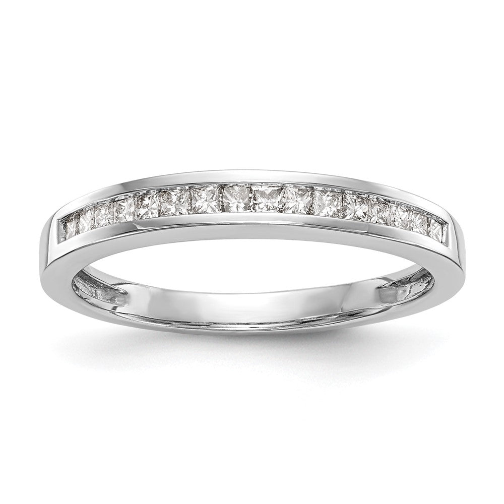 14K Weißgold 1/5 Karat Kanalfassung Set Princess Diamant Komplett Ehering