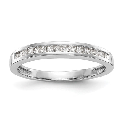 14K Weißgold 1/5 Karat Kanalfassung Set Princess Diamant Komplett Ehering