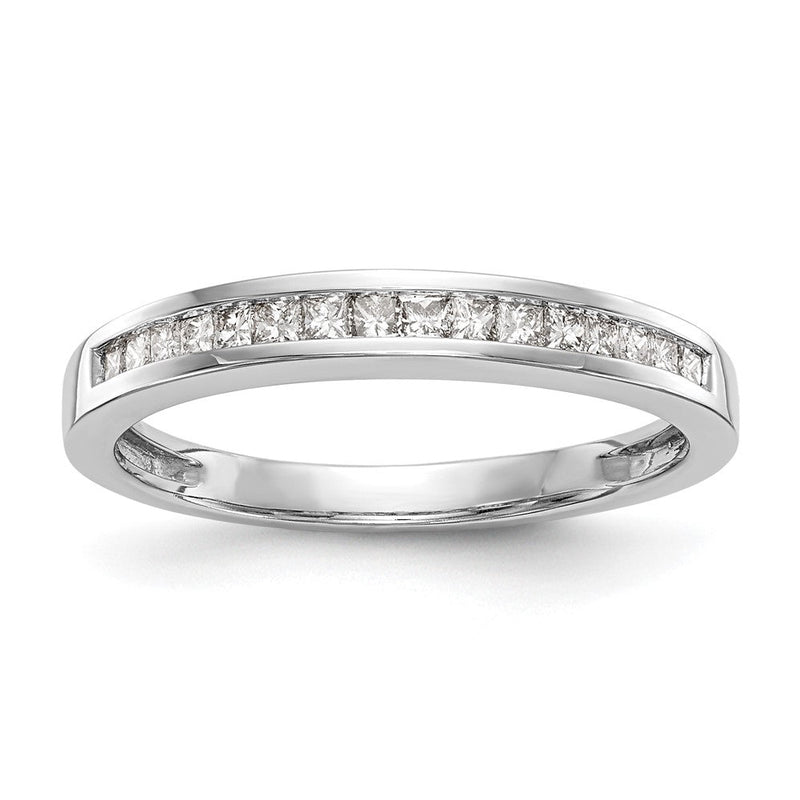 14K Weißgold 1/5 Karat Kanalfassung Set Princess Diamant Komplett Ehering