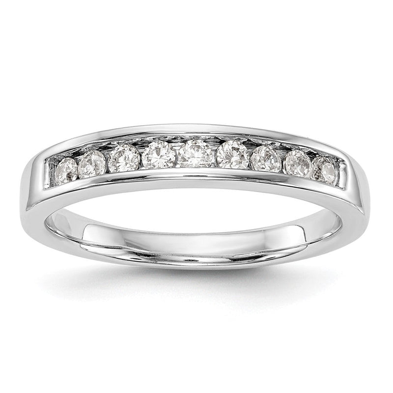 14K Weißgold Ehering mit natürlichen Diamanten