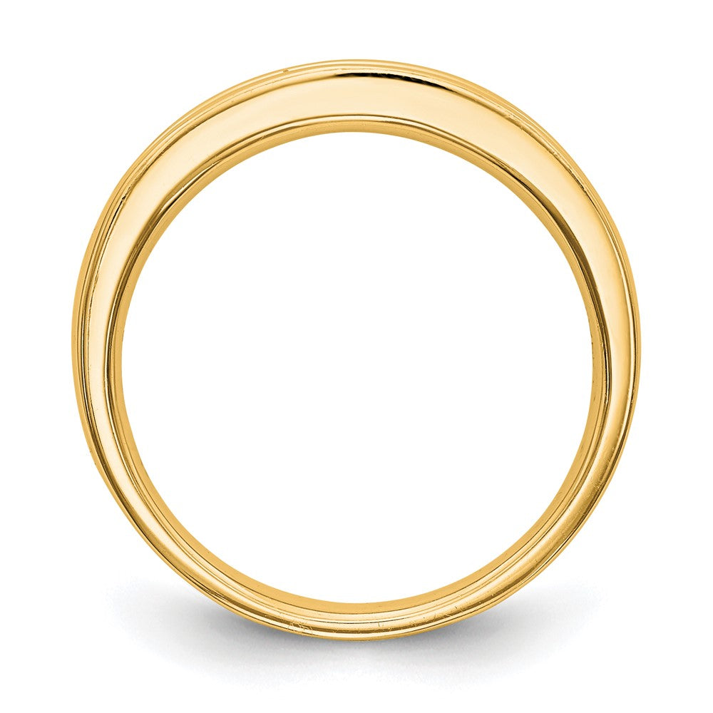 14K Gelbgold Ehering mit echten Diamanten