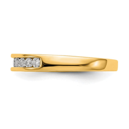 14K Gelbgold Ehering mit echten Diamanten