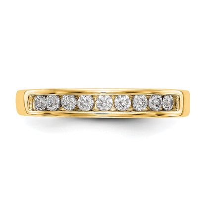 14K Gelbgold Ehering mit echten Diamanten