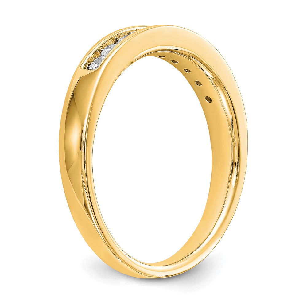 14K Gelbgold Ehering mit echten Diamanten