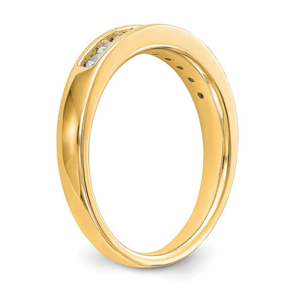 14K Gelbgold Ehering mit echten Diamanten