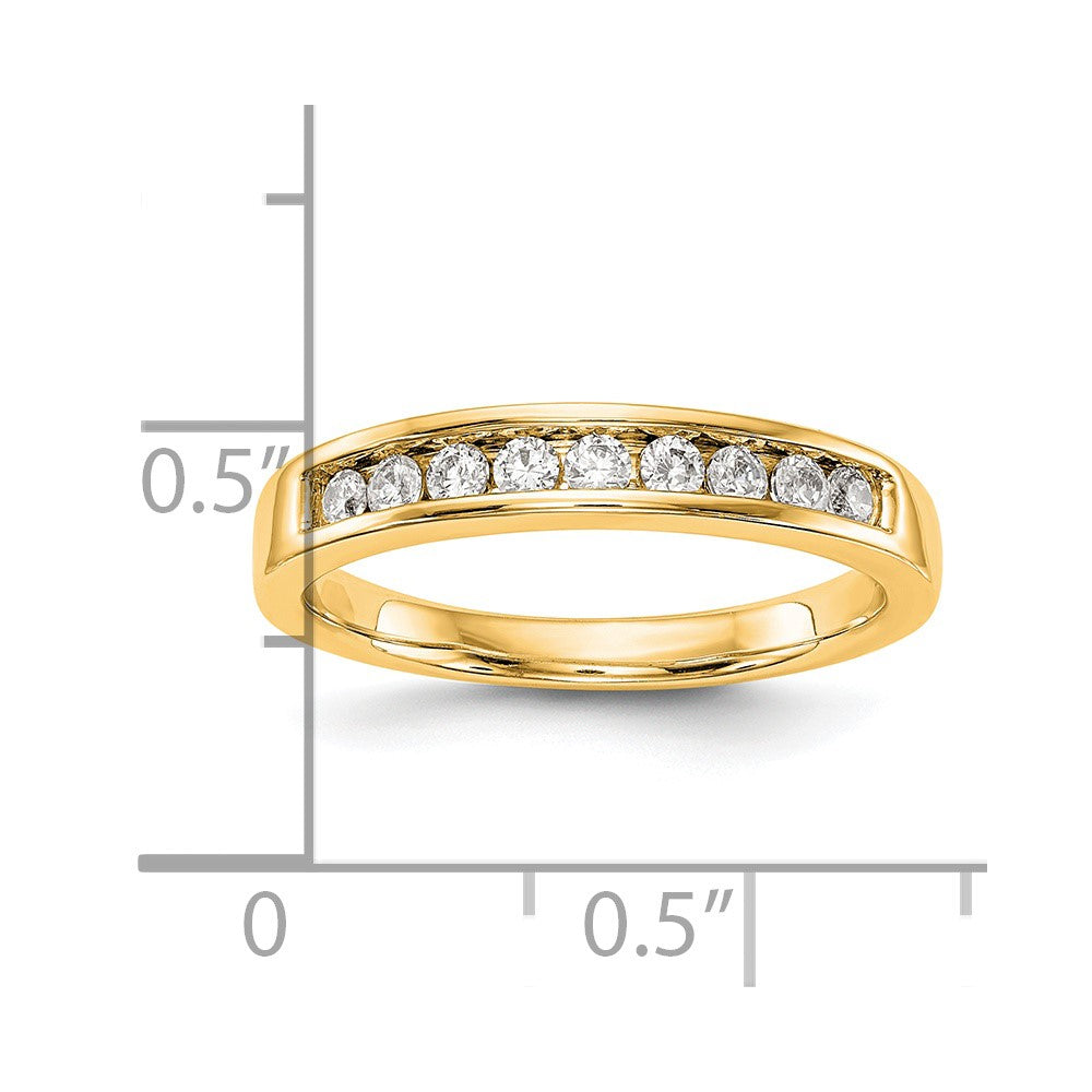 14K Gelbgold Ehering mit echten Diamanten