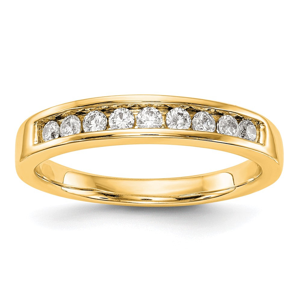 14K Gelbgold Ehering mit echten Diamanten