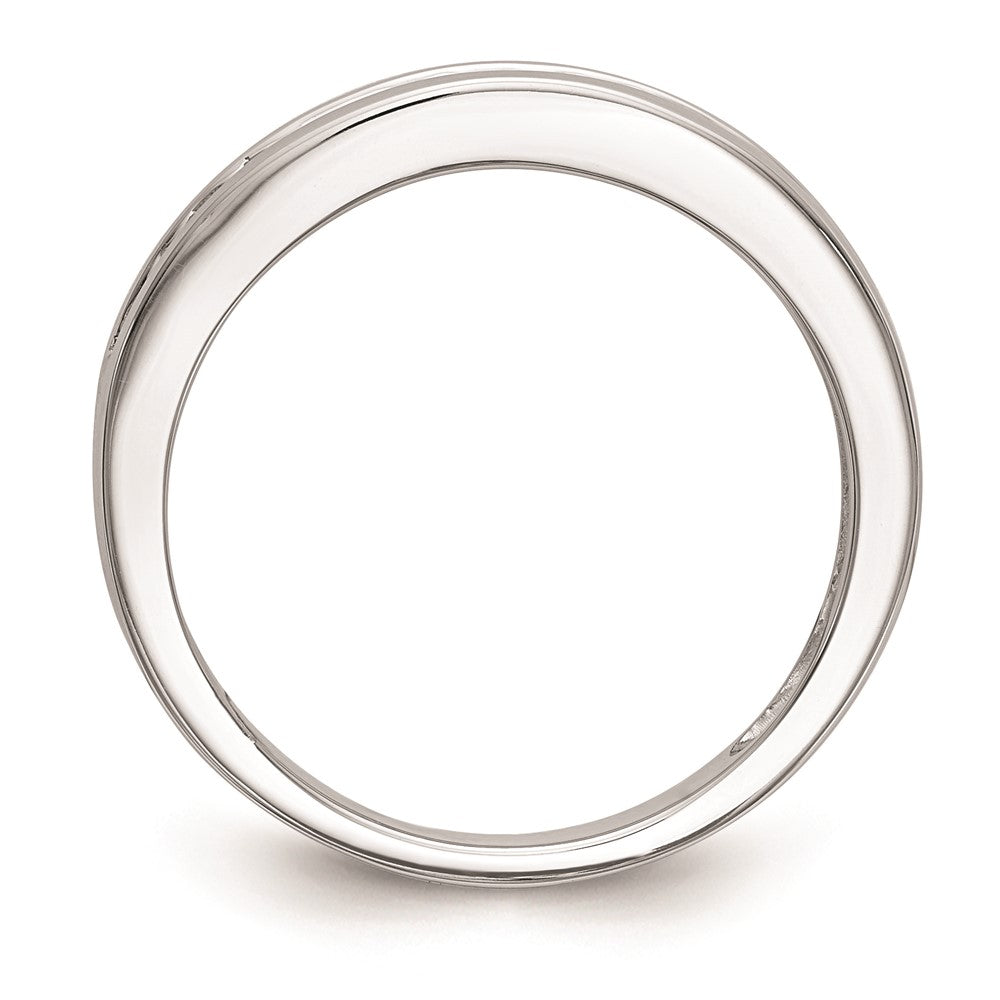 14K Weißgold Ehering mit echten Diamanten