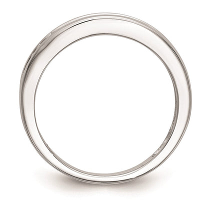 14K Weißgold Ehering mit echten Diamanten