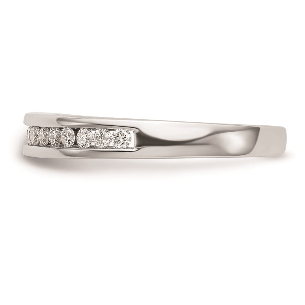 14K Weißgold Ehering mit echten Diamanten
