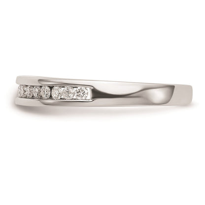 14K Weißgold Ehering mit echten Diamanten