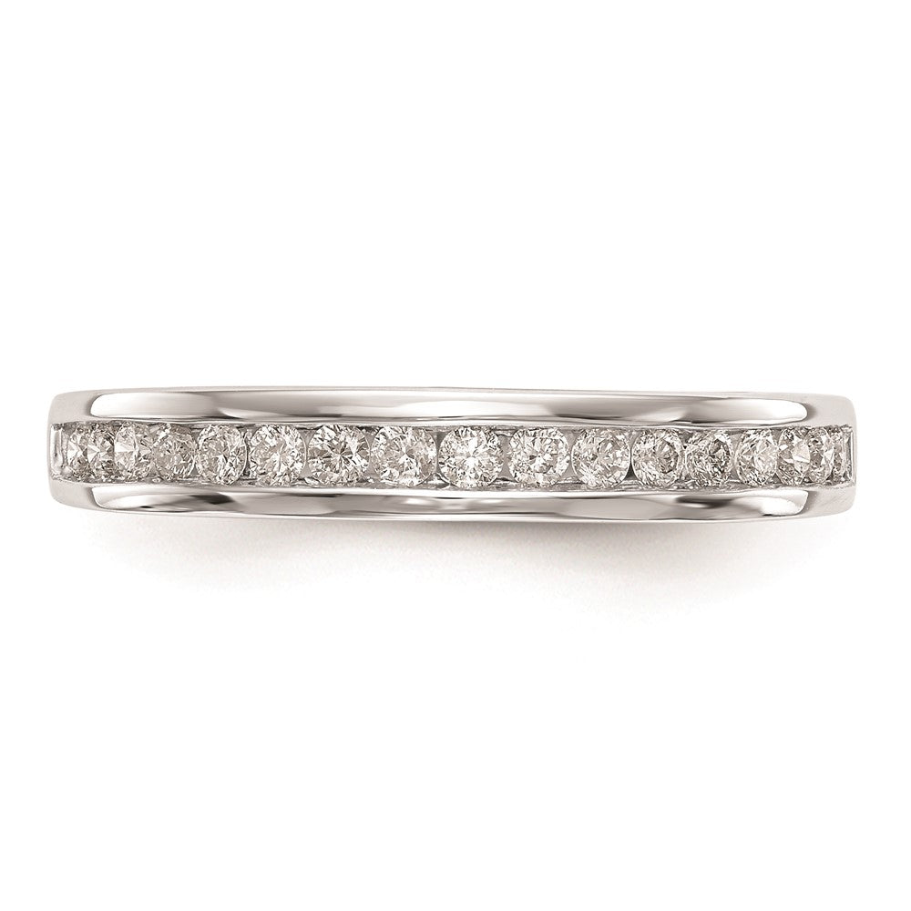 14K Weißgold Ehering mit echten Diamanten