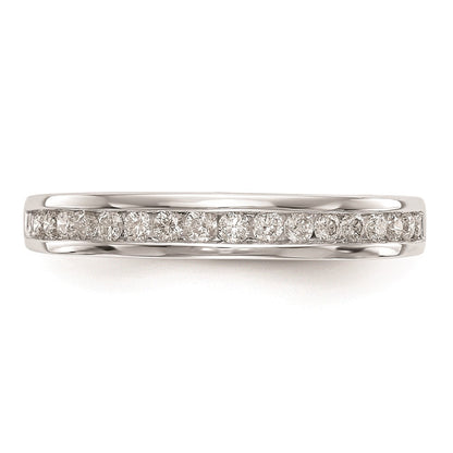 14K Weißgold Ehering mit echten Diamanten