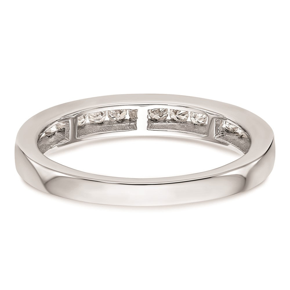 14K Weißgold Ehering mit echten Diamanten