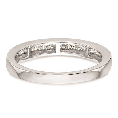 14K Weißgold Ehering mit echten Diamanten