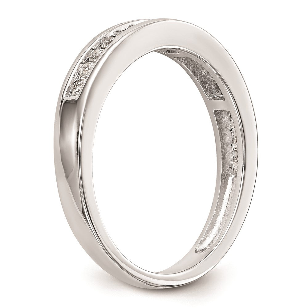 14K Weißgold Ehering mit echten Diamanten
