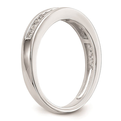 14K Weißgold Ehering mit echten Diamanten