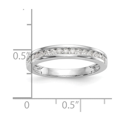 14K Weißgold Ehering mit echten Diamanten