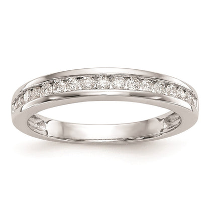 14K Weißgold Ehering mit echten Diamanten