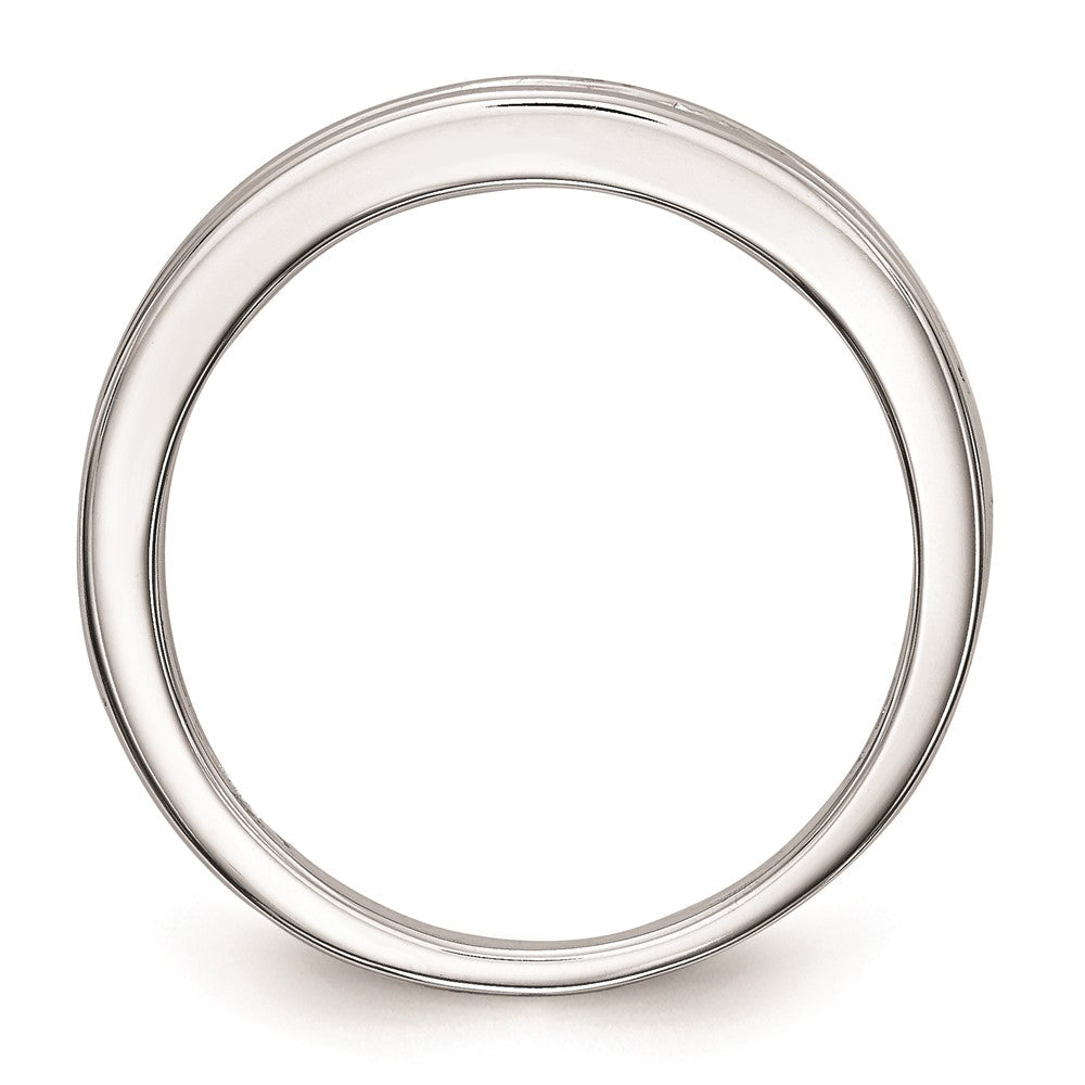 14K Weißgold Ehering mit echten Diamanten