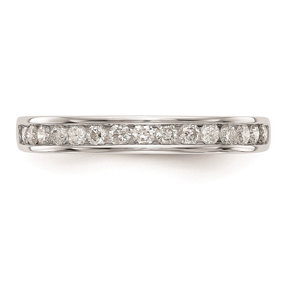 14K Weißgold Ehering mit echten Diamanten