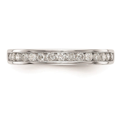 14K Weißgold Ehering mit echten Diamanten