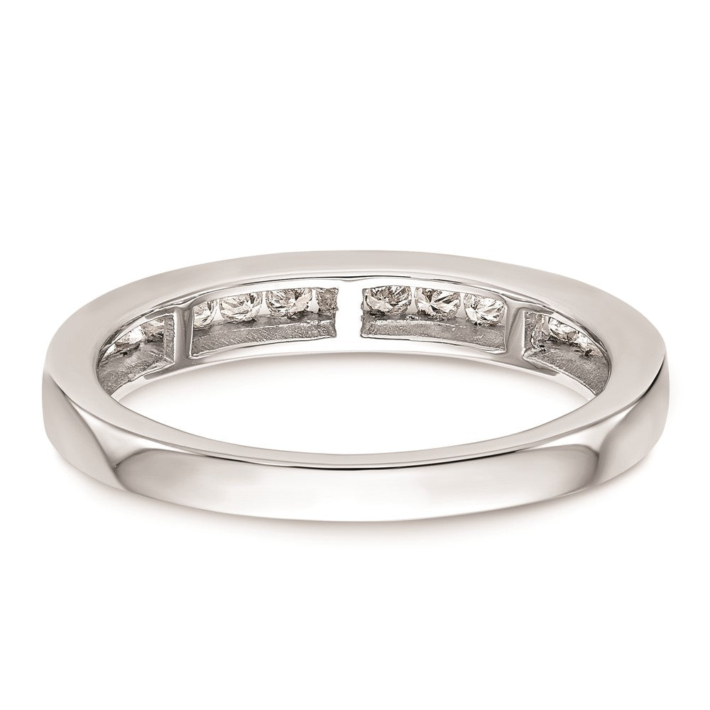 14K Weißgold Ehering mit echten Diamanten