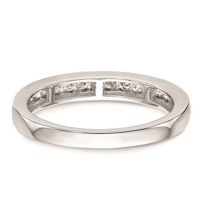 14K Weißgold Ehering mit echten Diamanten