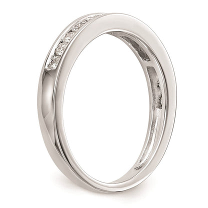 14K Weißgold Ehering mit echten Diamanten