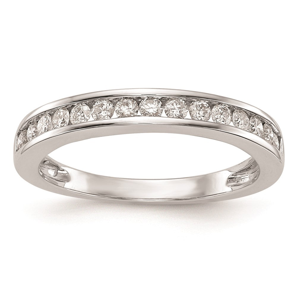 14K Weißgold Ehering mit echten Diamanten