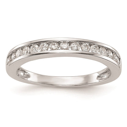 14K Weißgold Ehering mit echten Diamanten