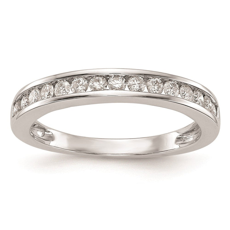 14K Weißgold Ehering mit echten Diamanten