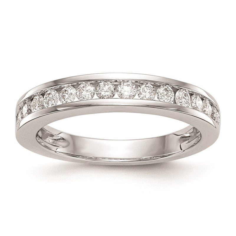 14K Weißgold Trauring mit natürlichen Diamanten