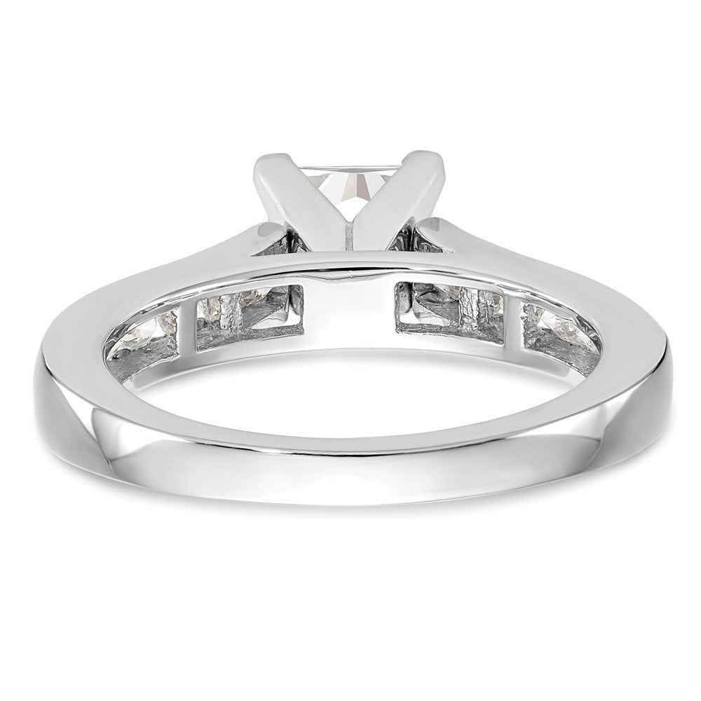 14K Weißgold 0,375 ct. Labor gezüchteter Diamant VS/SI+ G+ 1 ct. Center Round Shared Prong Verlobungsring