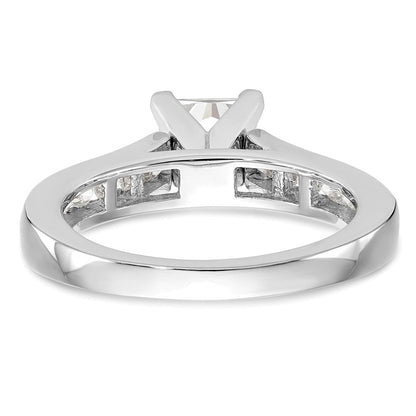 14K Weißgold 0,375 ct. Labor gezüchteter Diamant VS/SI+ G+ 1 ct. Center Round Shared Prong Verlobungsring